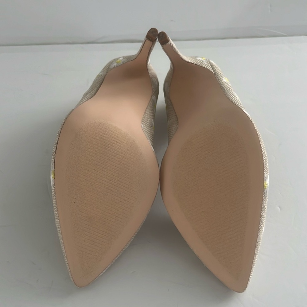 JUSTFAB Khloy Classic Pump Beige Floral Women's High Heels Shoes Size 8 - Picture 10 of 11